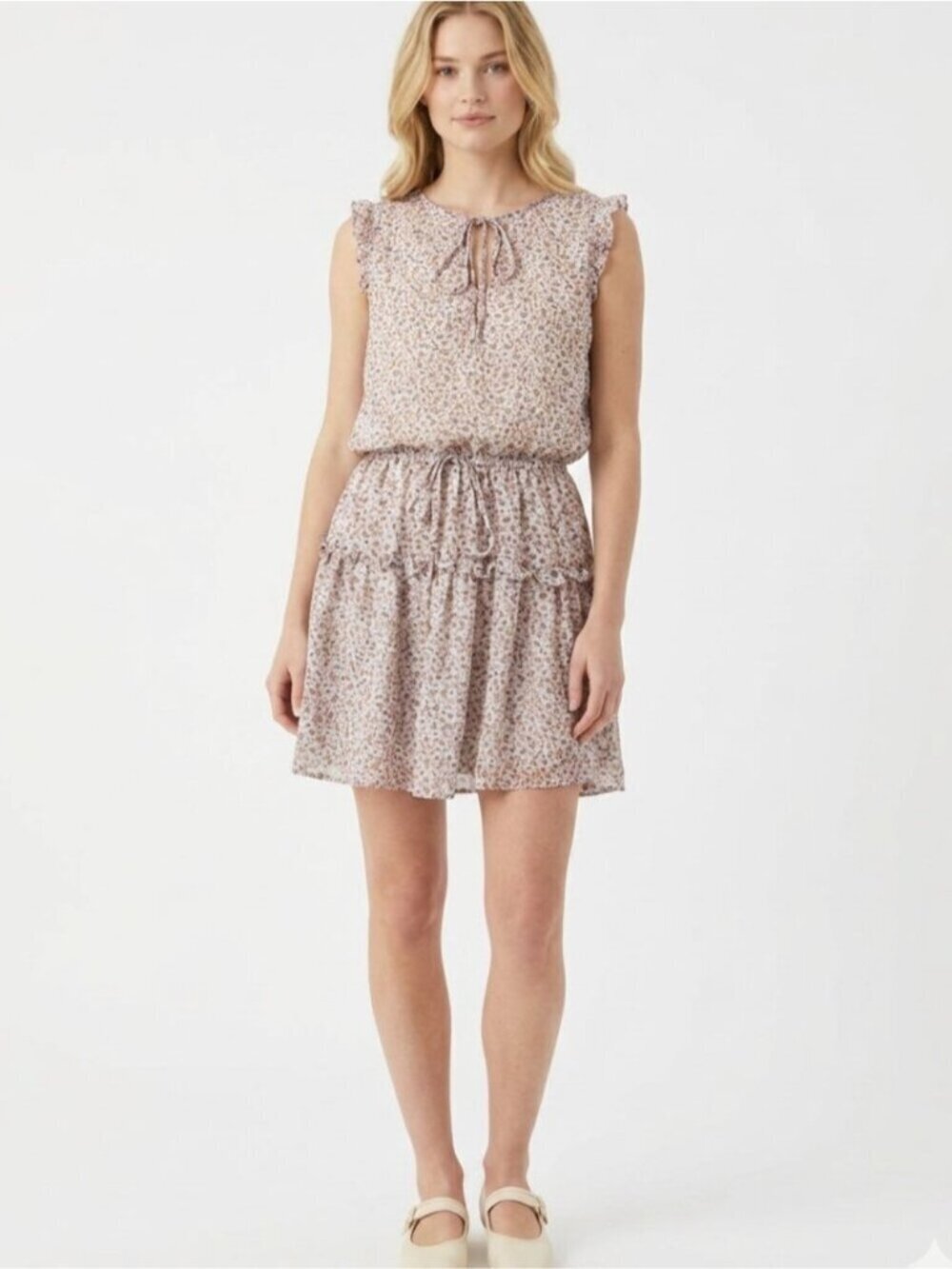 Paper Crane Ruffle Sleeve Floral Dress